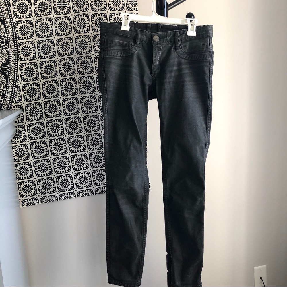 BCBG Reversible Black Skinny Jeans